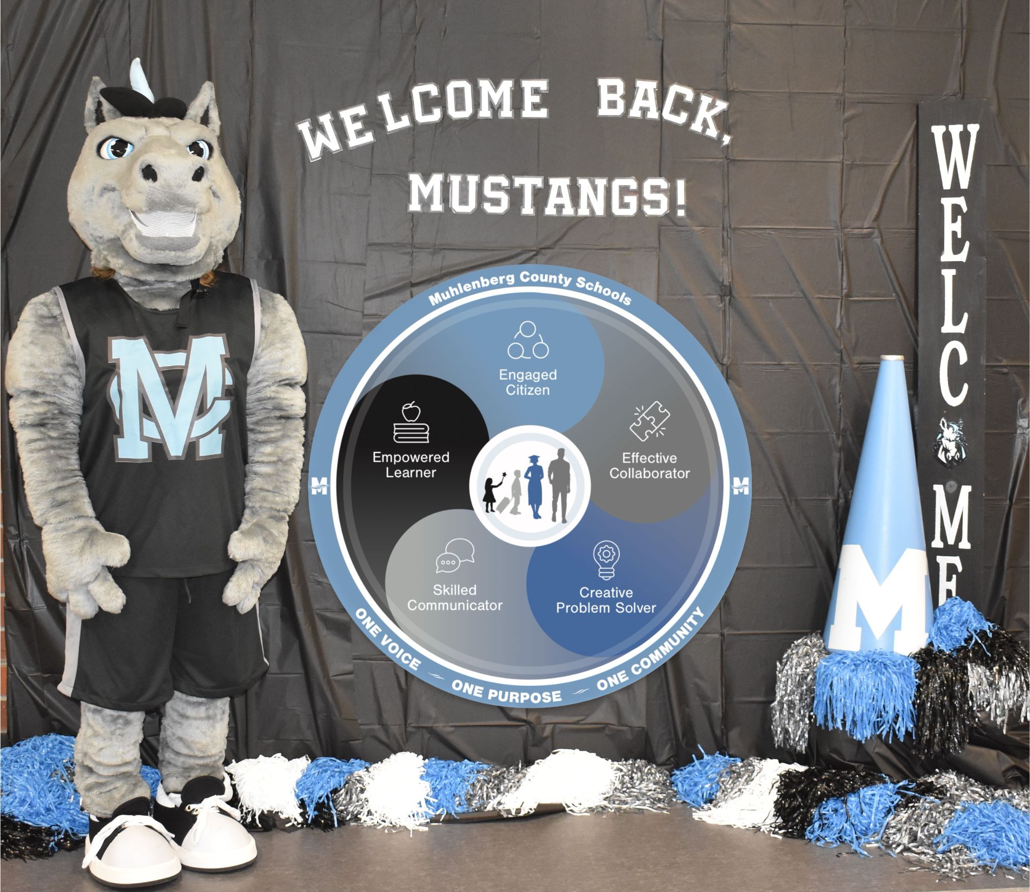 Mustang Mascot with Profile Image