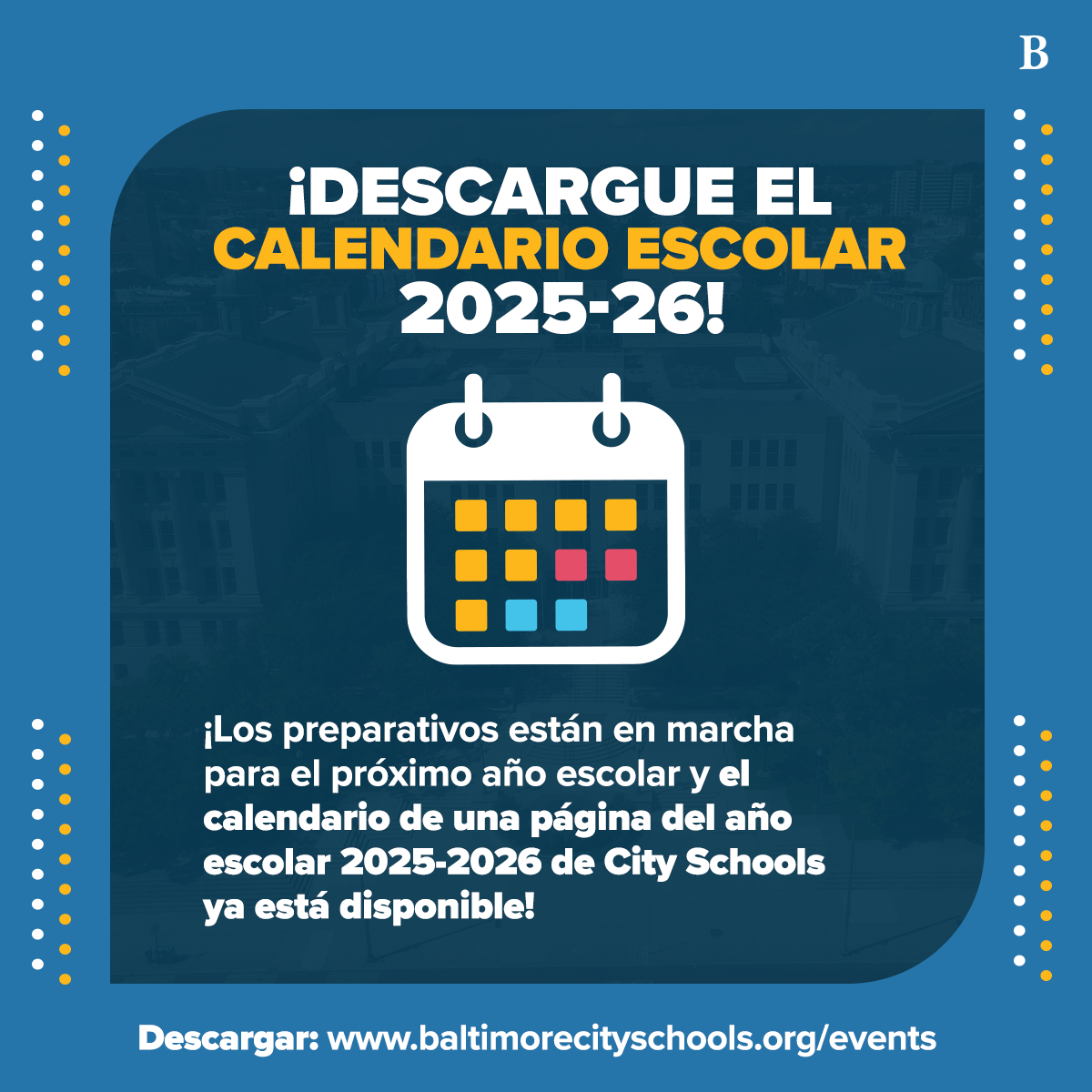 descargue el calendario escolar 2025-26