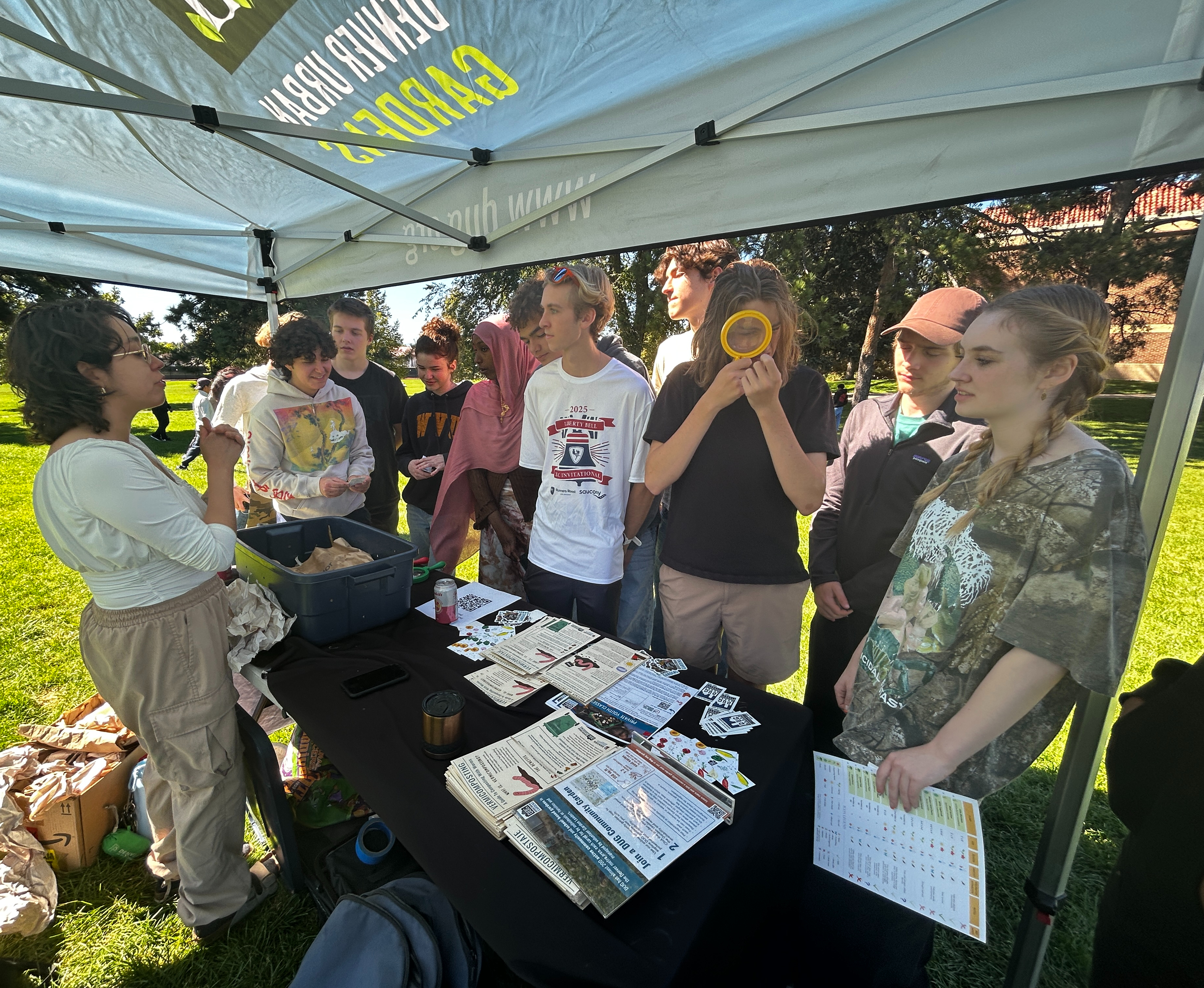 students learning at a workshop hosted by Denver Urban Gardens