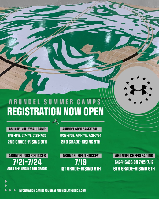 Arundel summer camps flyer for June 2025 newsletter