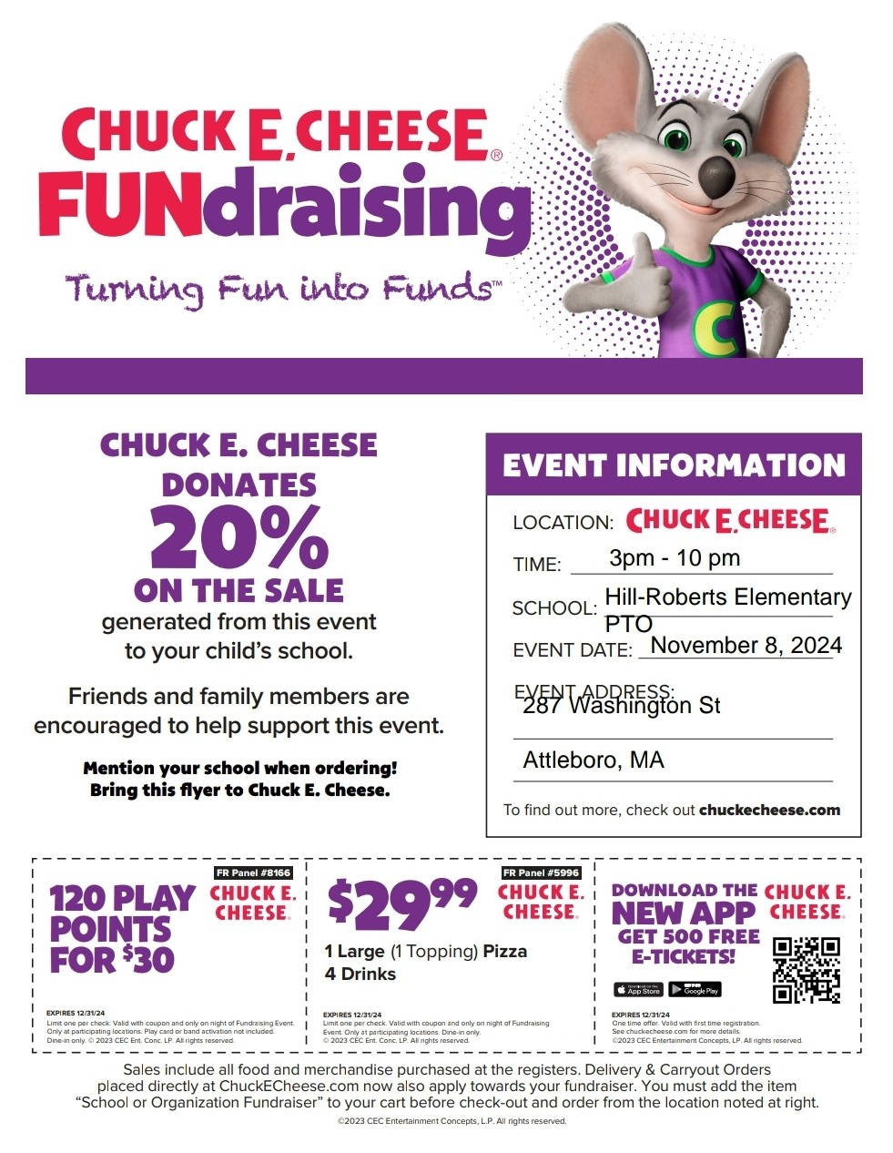 Chuck E Cheese FUNdraising