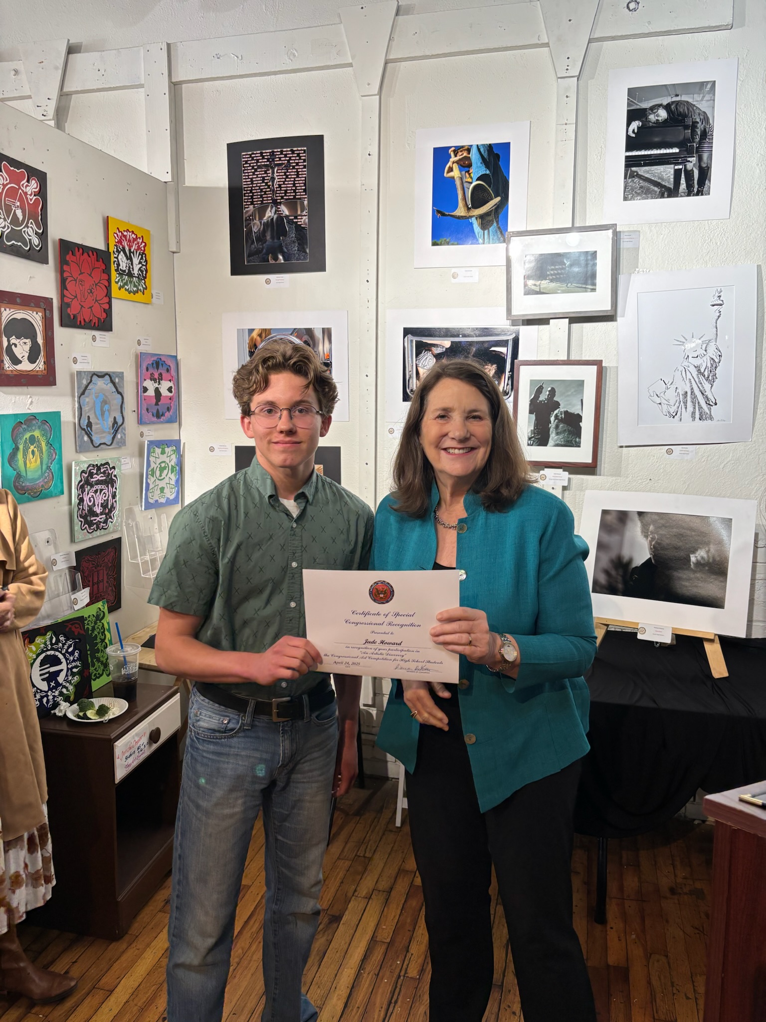 Jude Howard receiving award