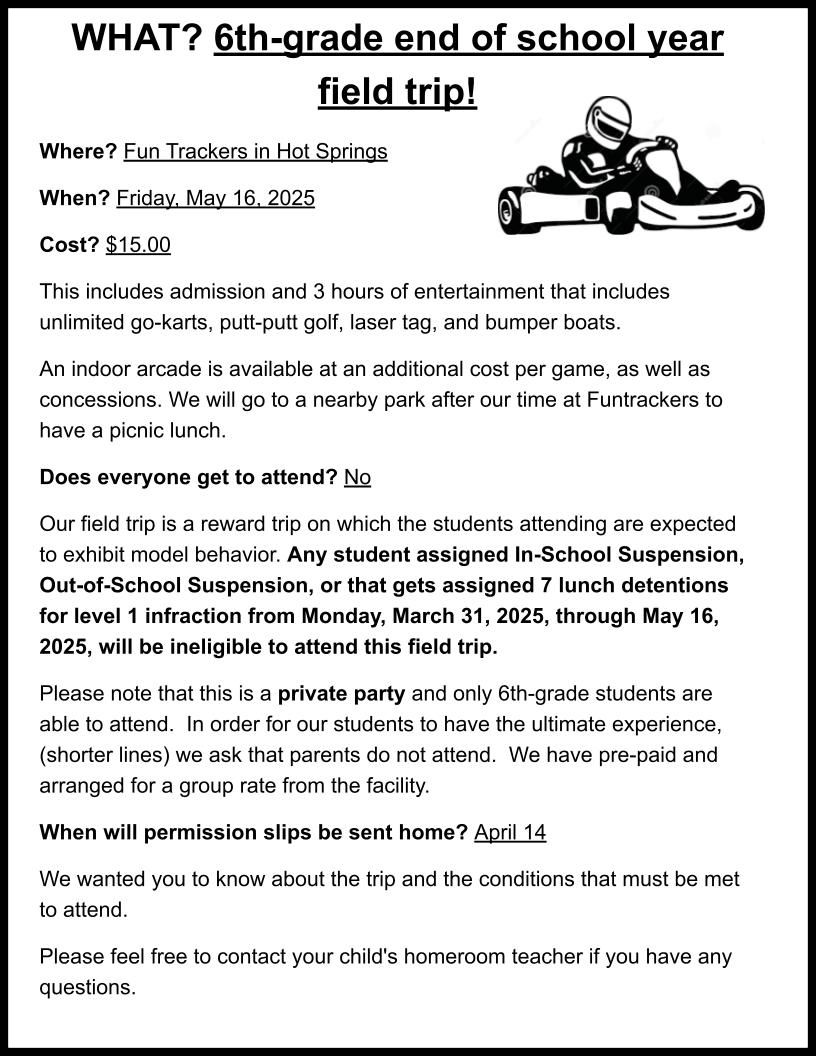 Field Trip 6th