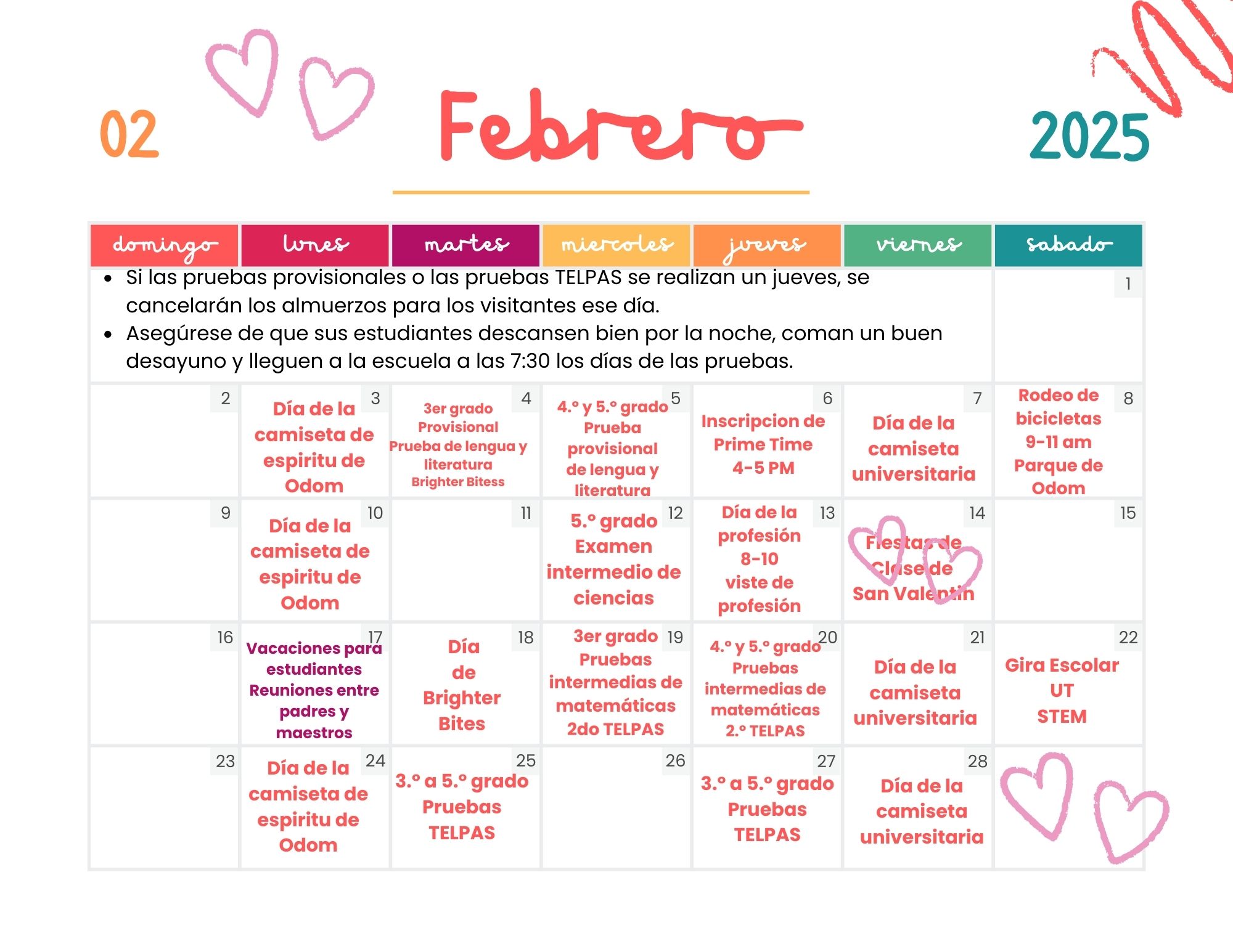 Calendario de eventos