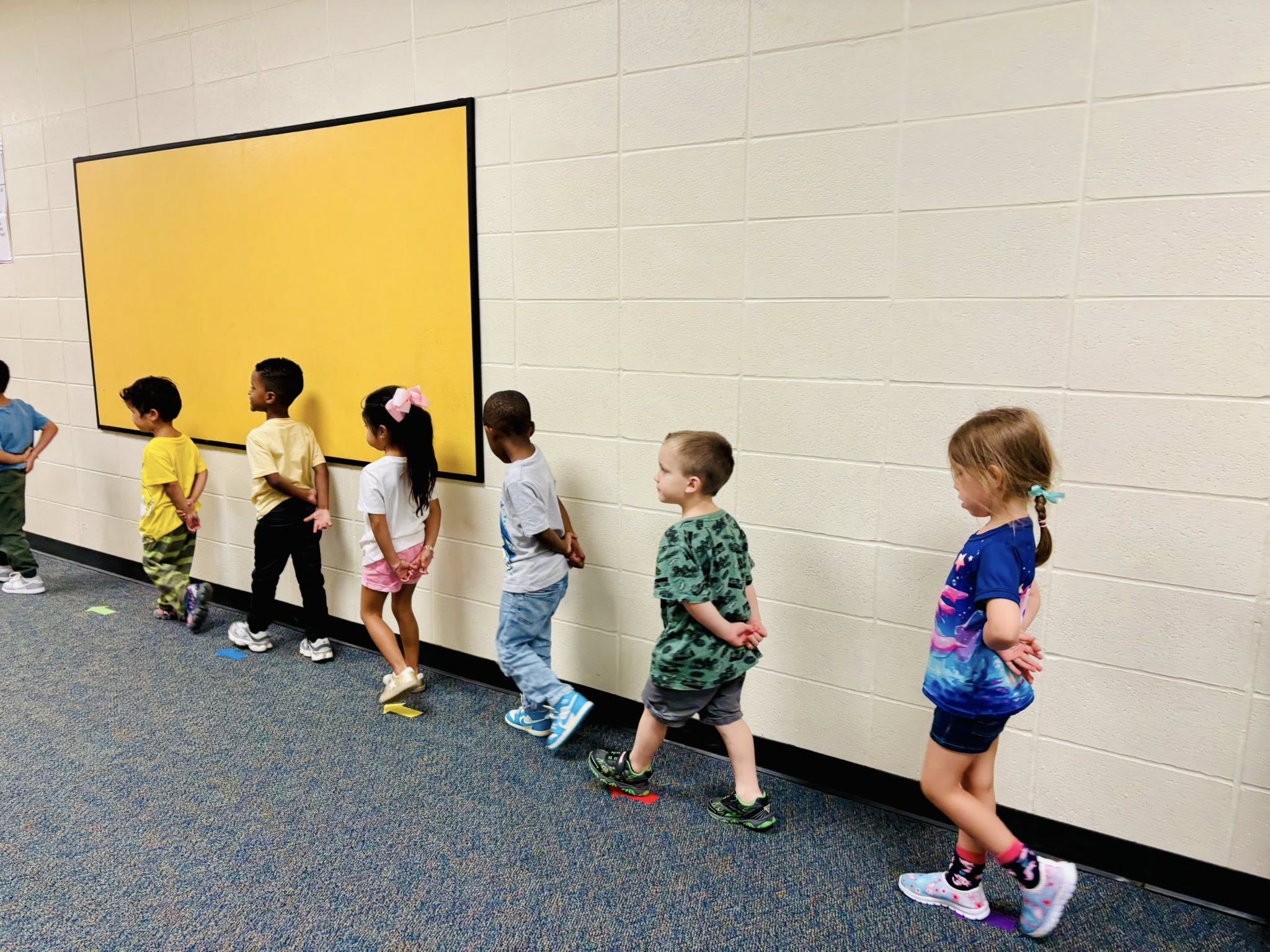 students walking in line