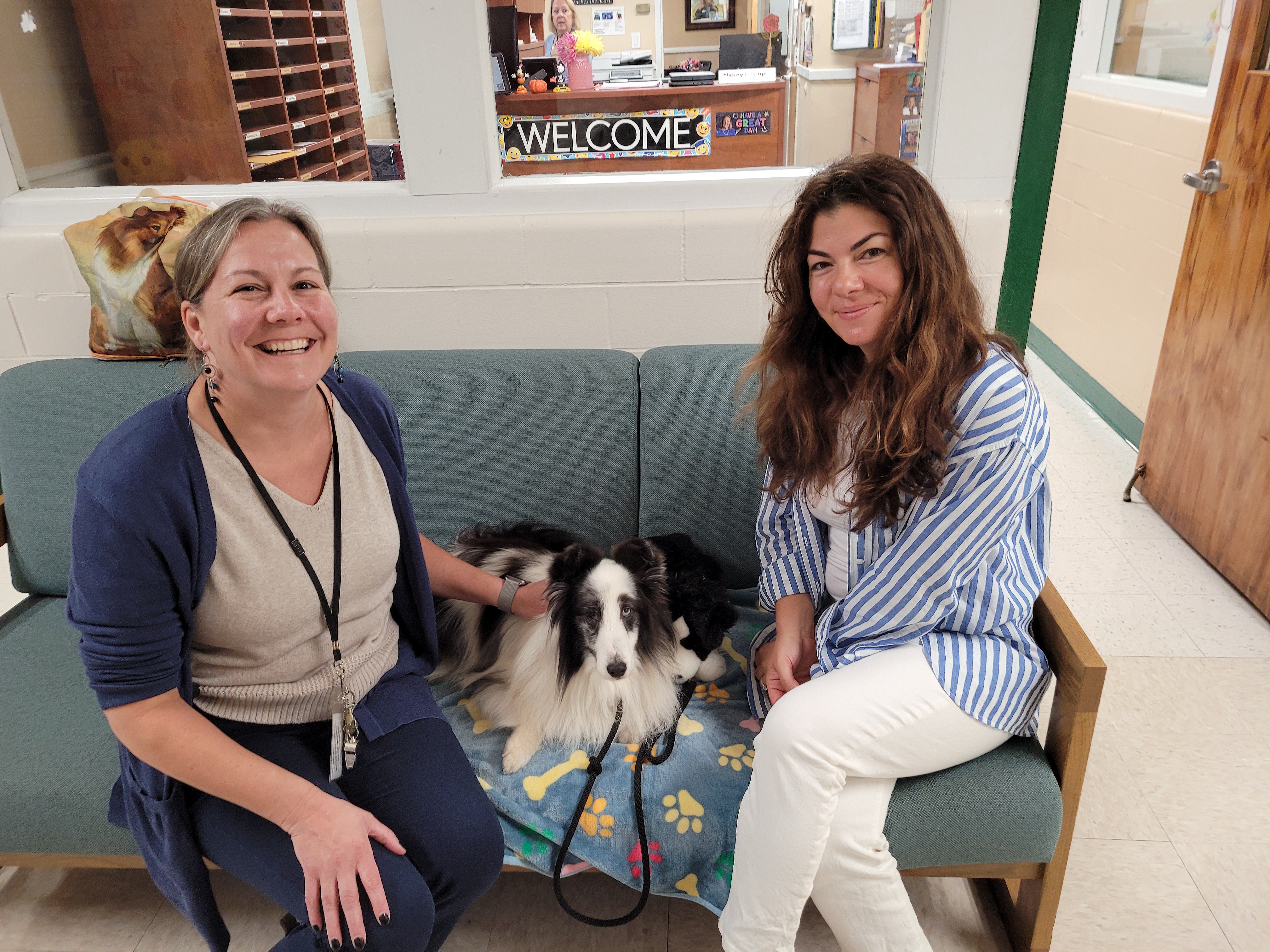 At Lafayette Elementary School, we're committed to creating a welcoming environment for all students. Mrs. Scura, our school counselor, partners with Linda DeYoung and her therapy dog, Gavin, to provide a comforting presence, especially for new or nervous students. Linda has been bringing her therapy dogs to the Wayne Public Schools since 2009, offering a calming influence. 