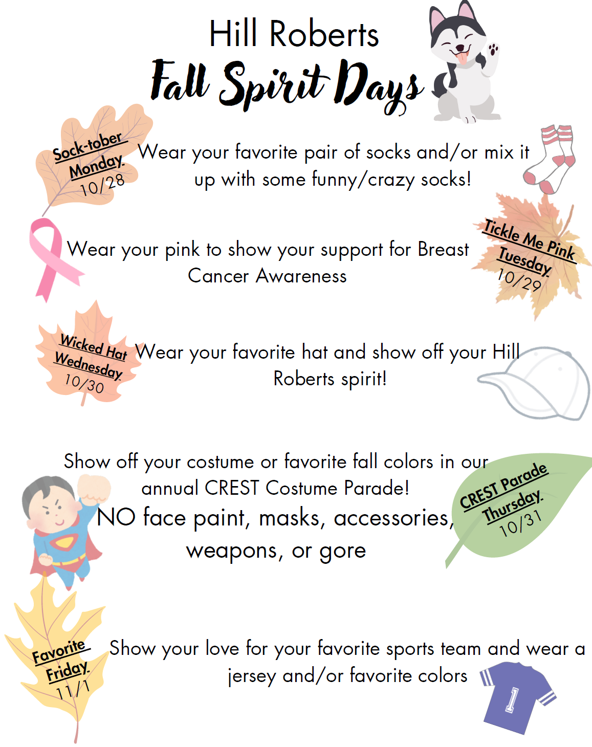 Fall Spirit Days