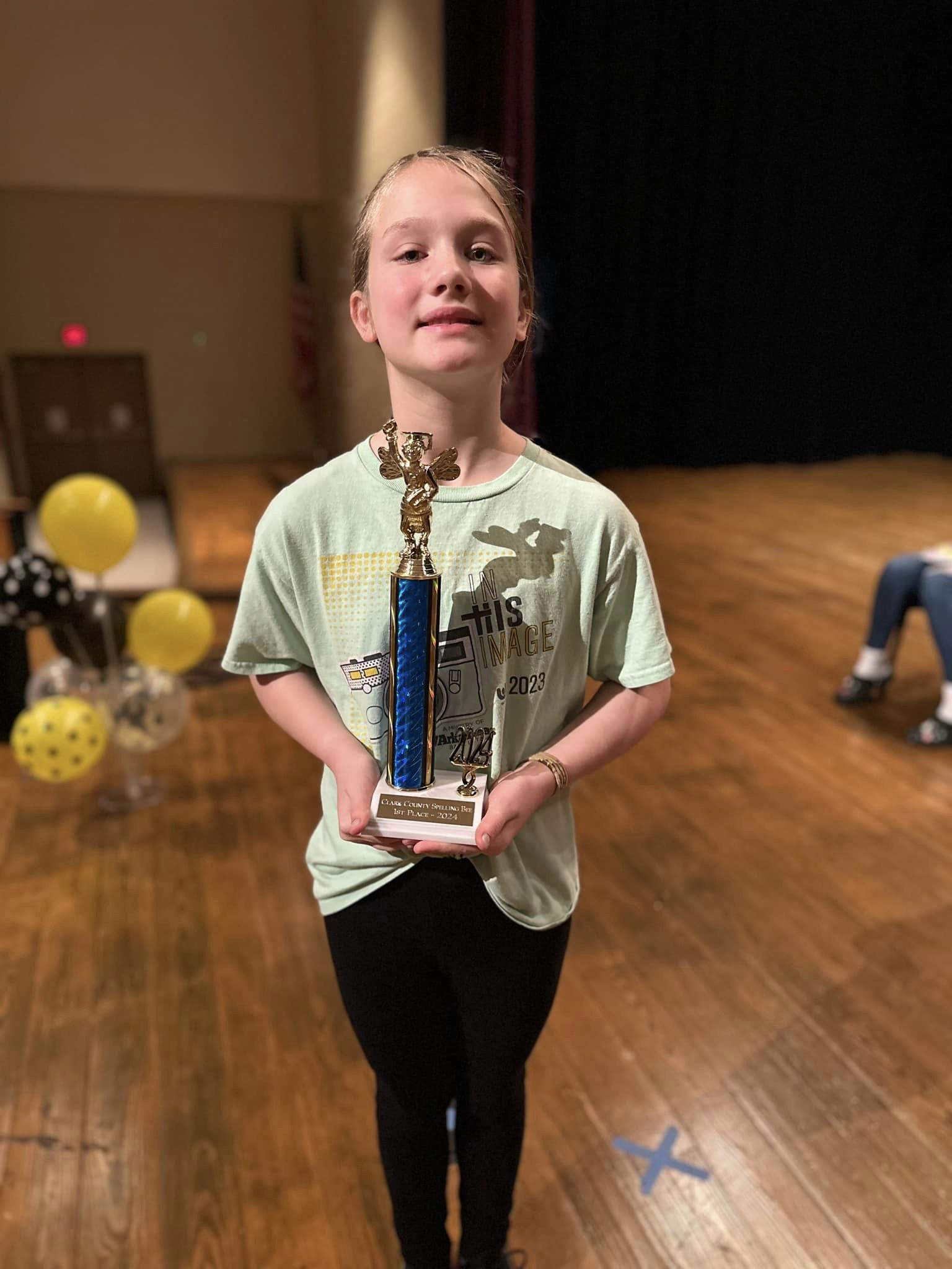 Georgia holding her trophy