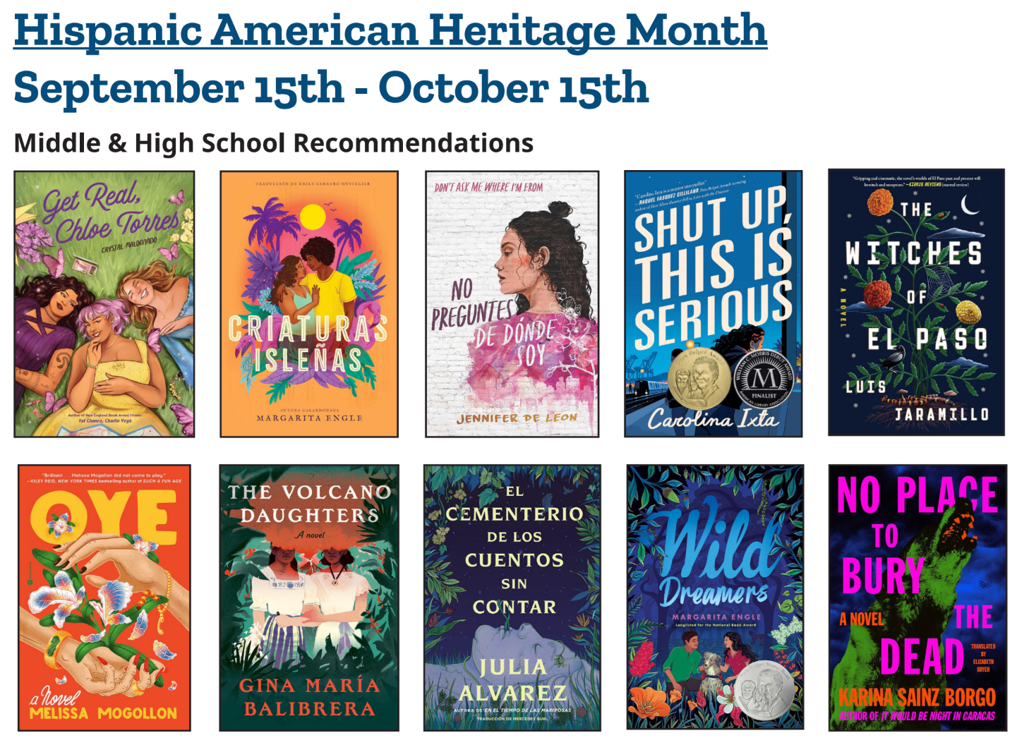 Hispanic Heritage Books