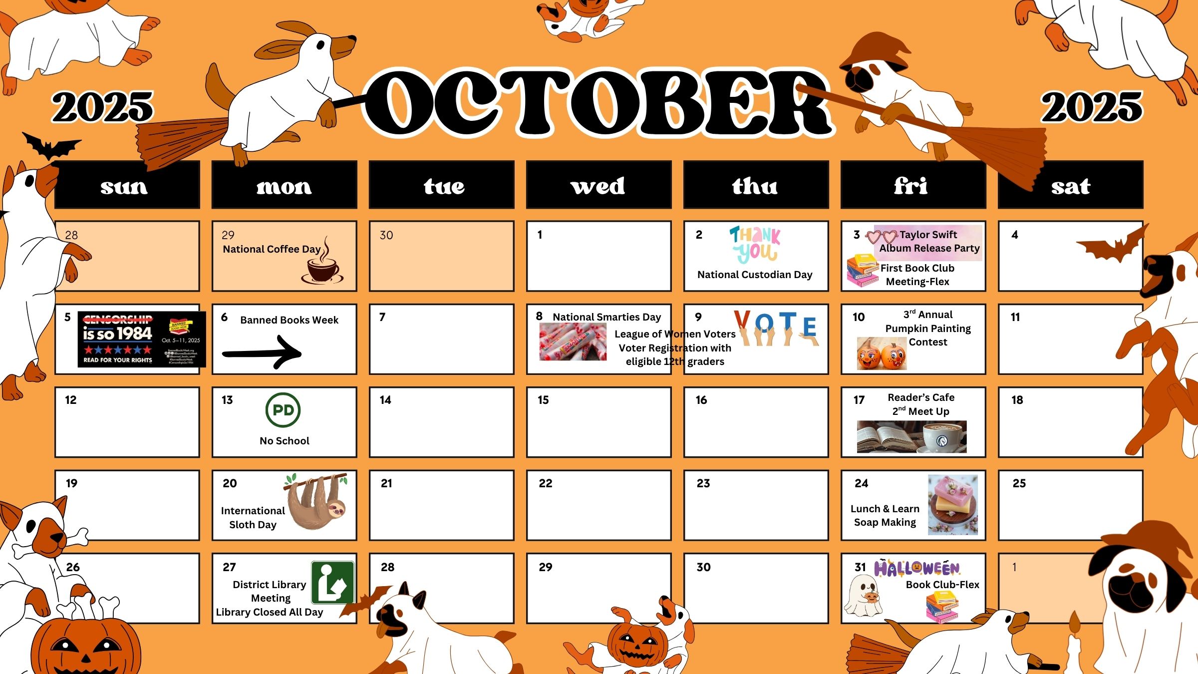 October Library Calendar