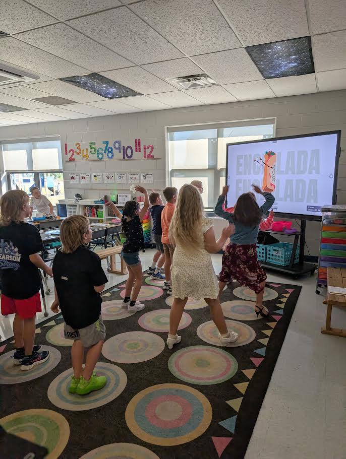 Mrs. Gronski's classroom actively moving and learning