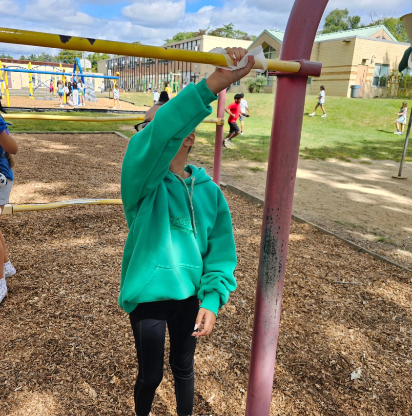 Sticky stuff all over the bars at recess Luckily, we have the best kids at JFK who offered to help me clean it up!! Teamwork at its finest!