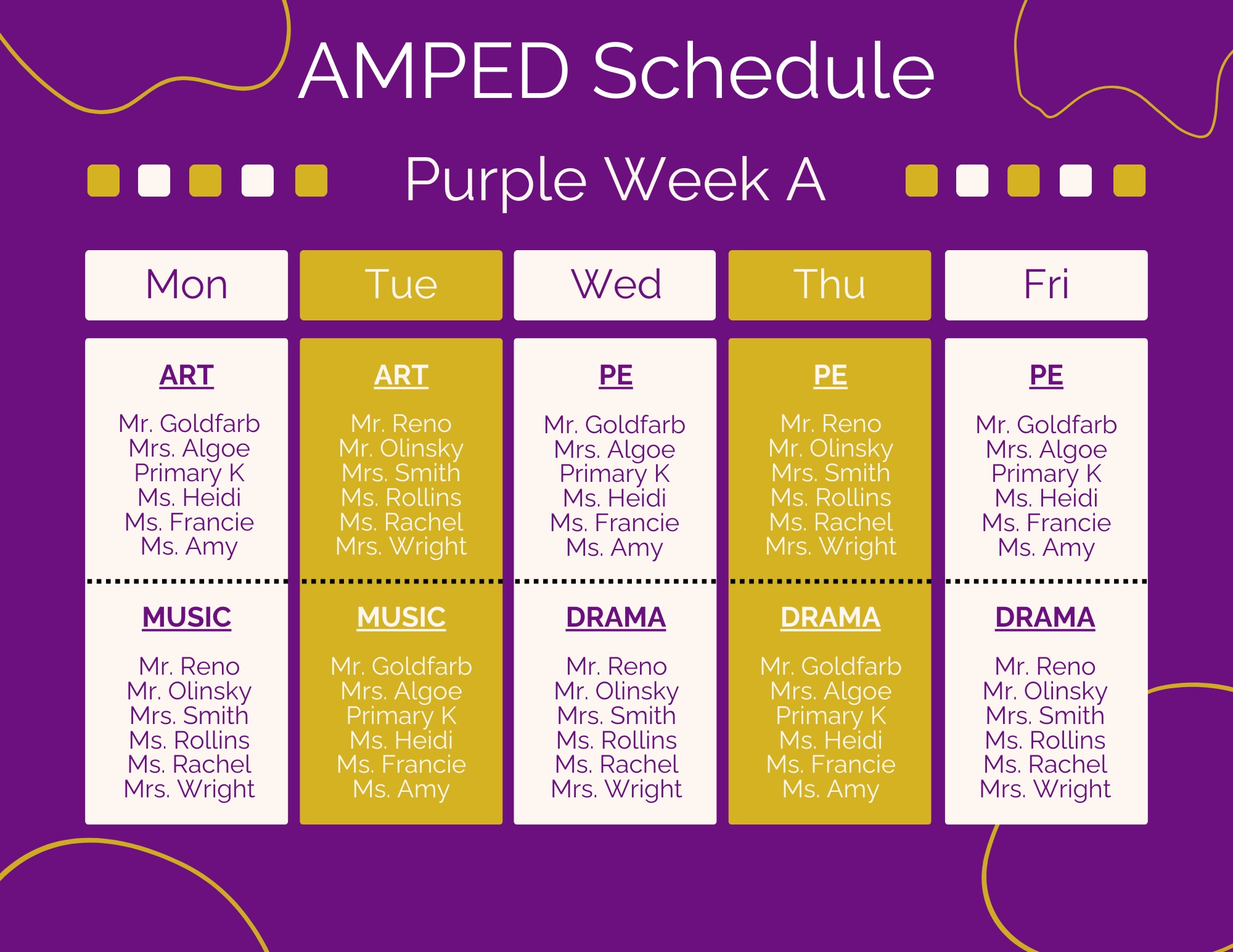 AMPED Schedule