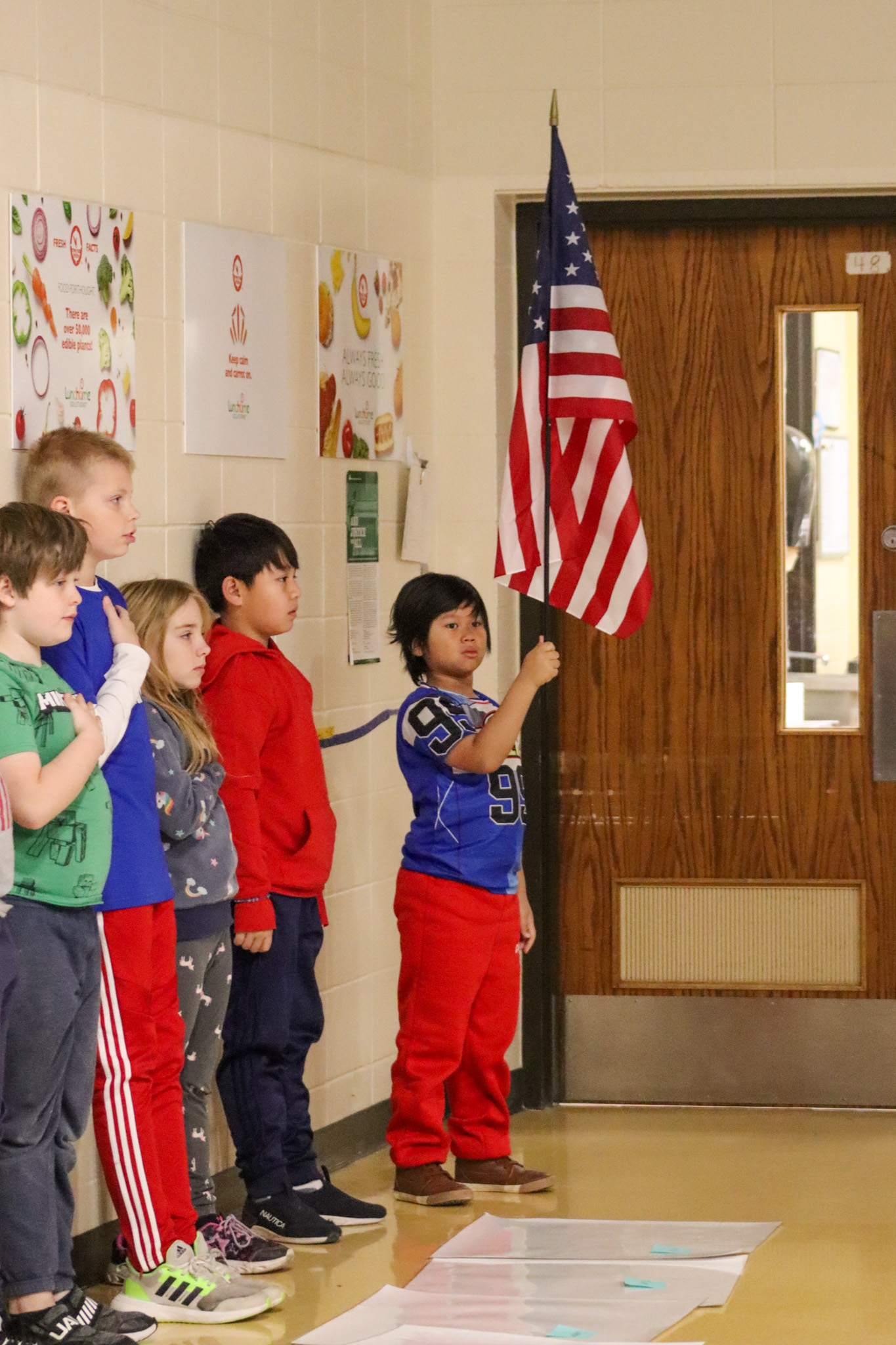 student with flag