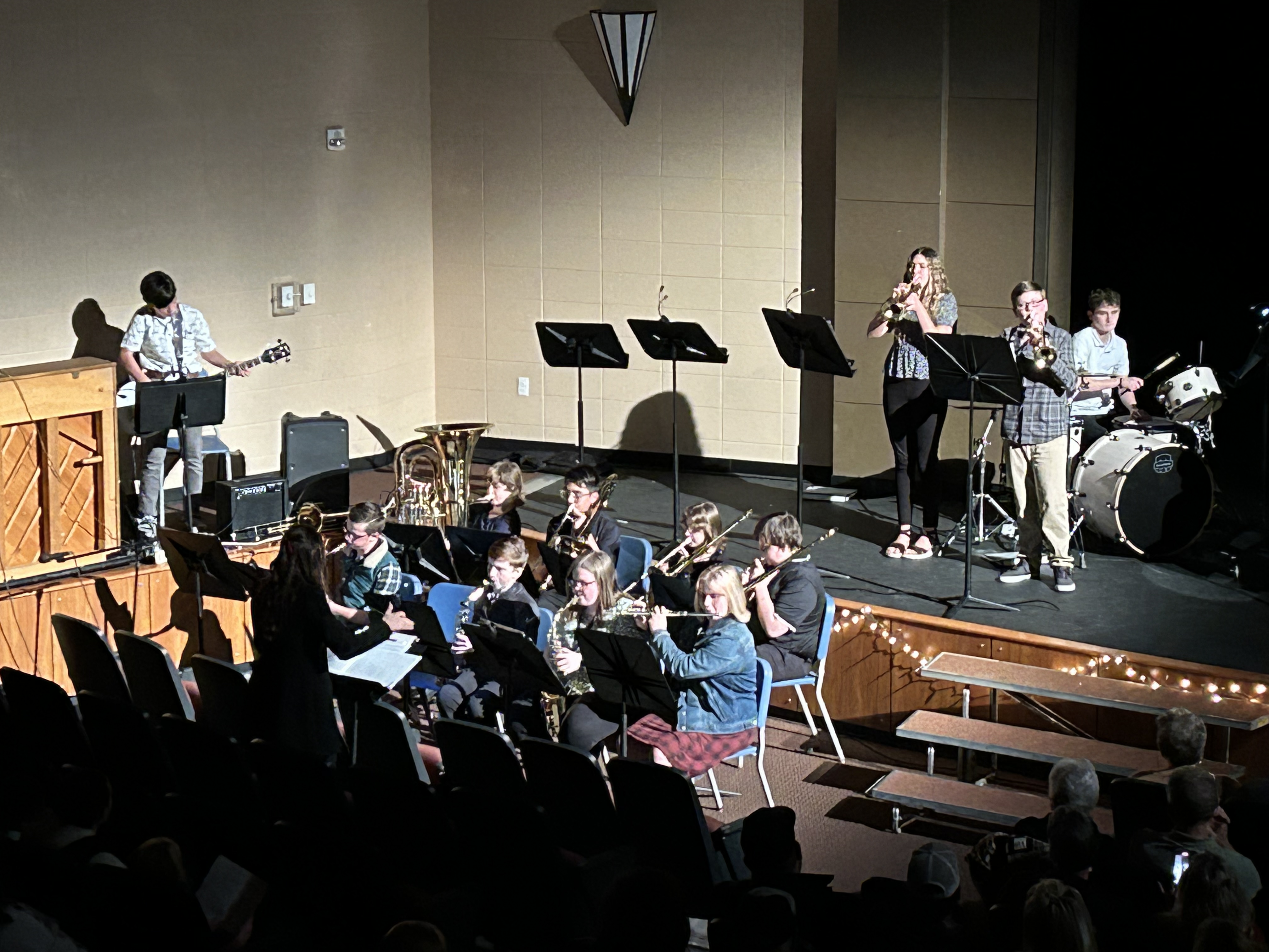 8th Grade Jazz Band performs in the Betsy Dutton Theatre