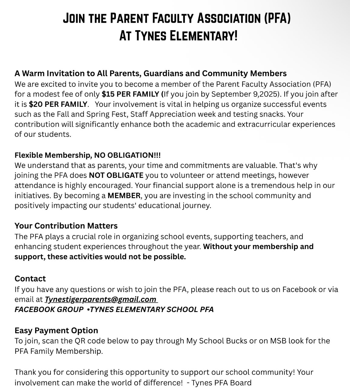 why join pfa flyer
