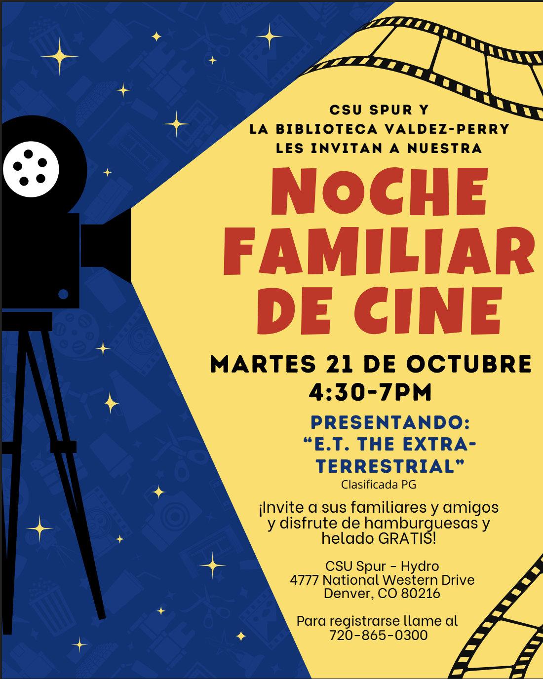 Family Movie Night Poster for CSU Spur.