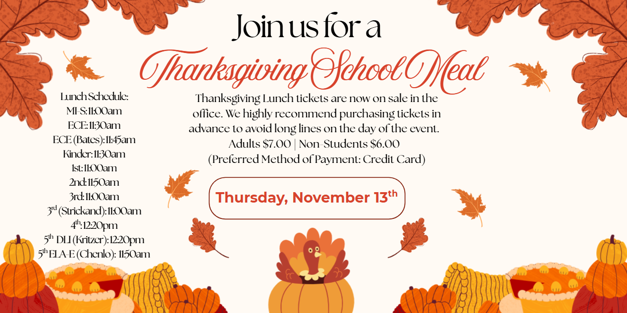 Thanksgiving School Meal