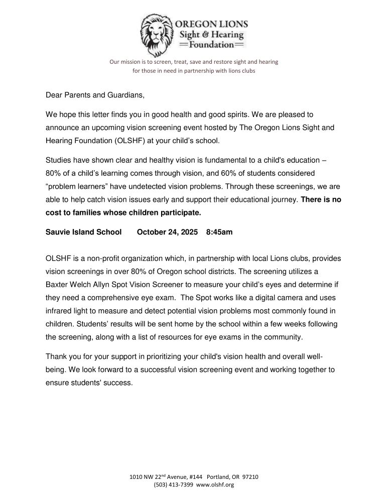 vision screening info sheet english