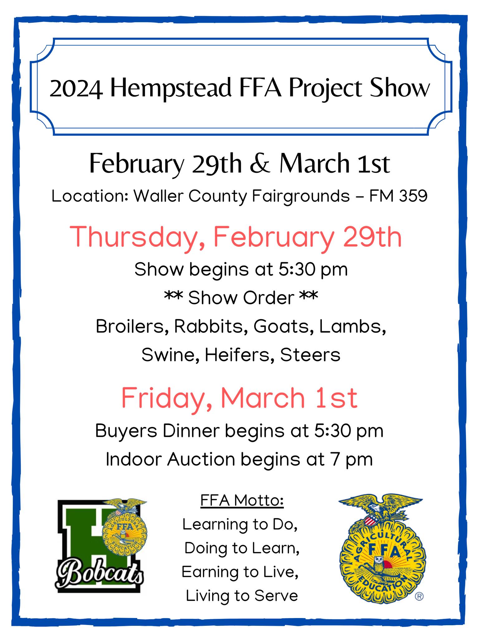 Hempstead FFA Project Show