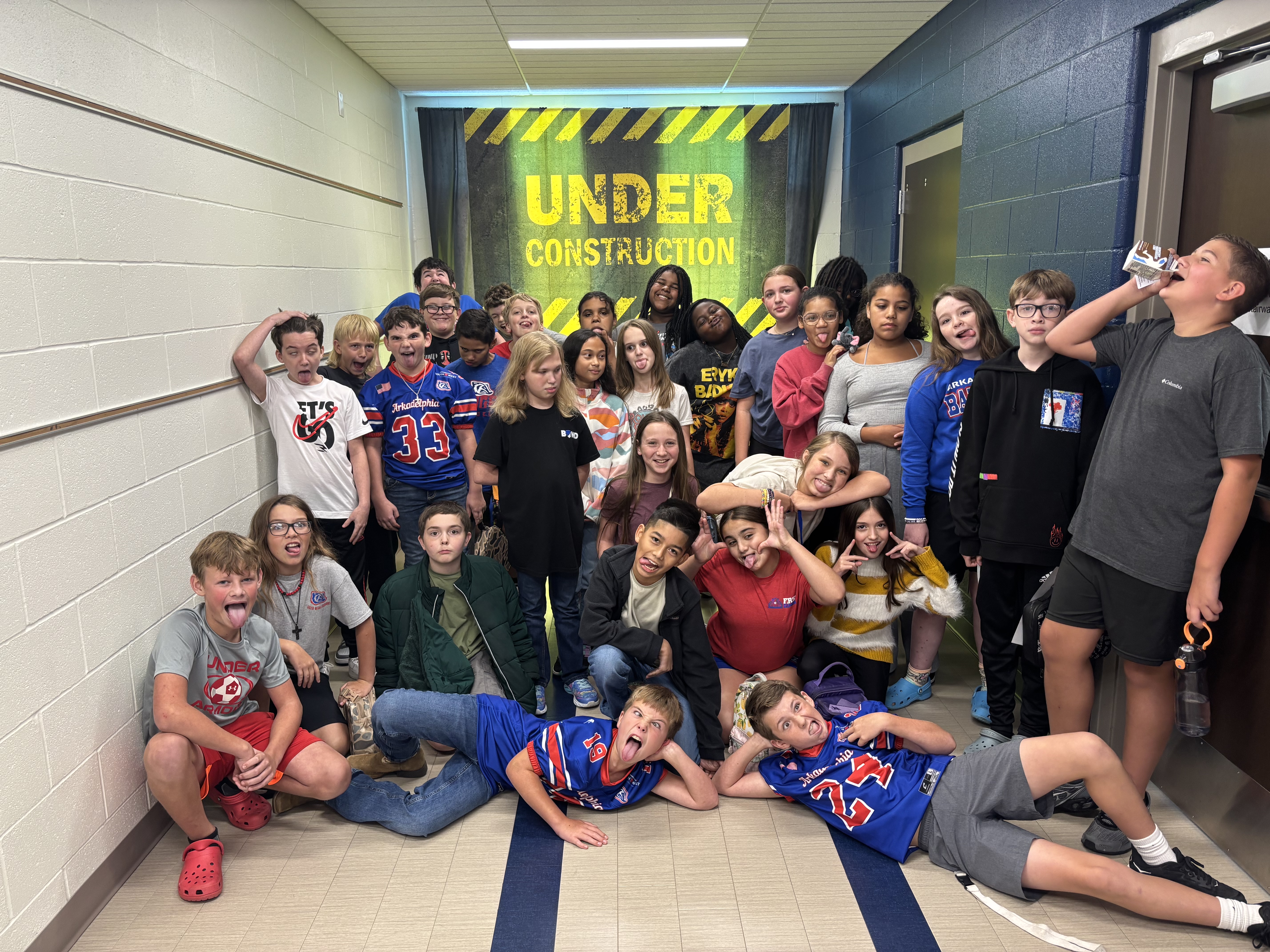 students looking at camera