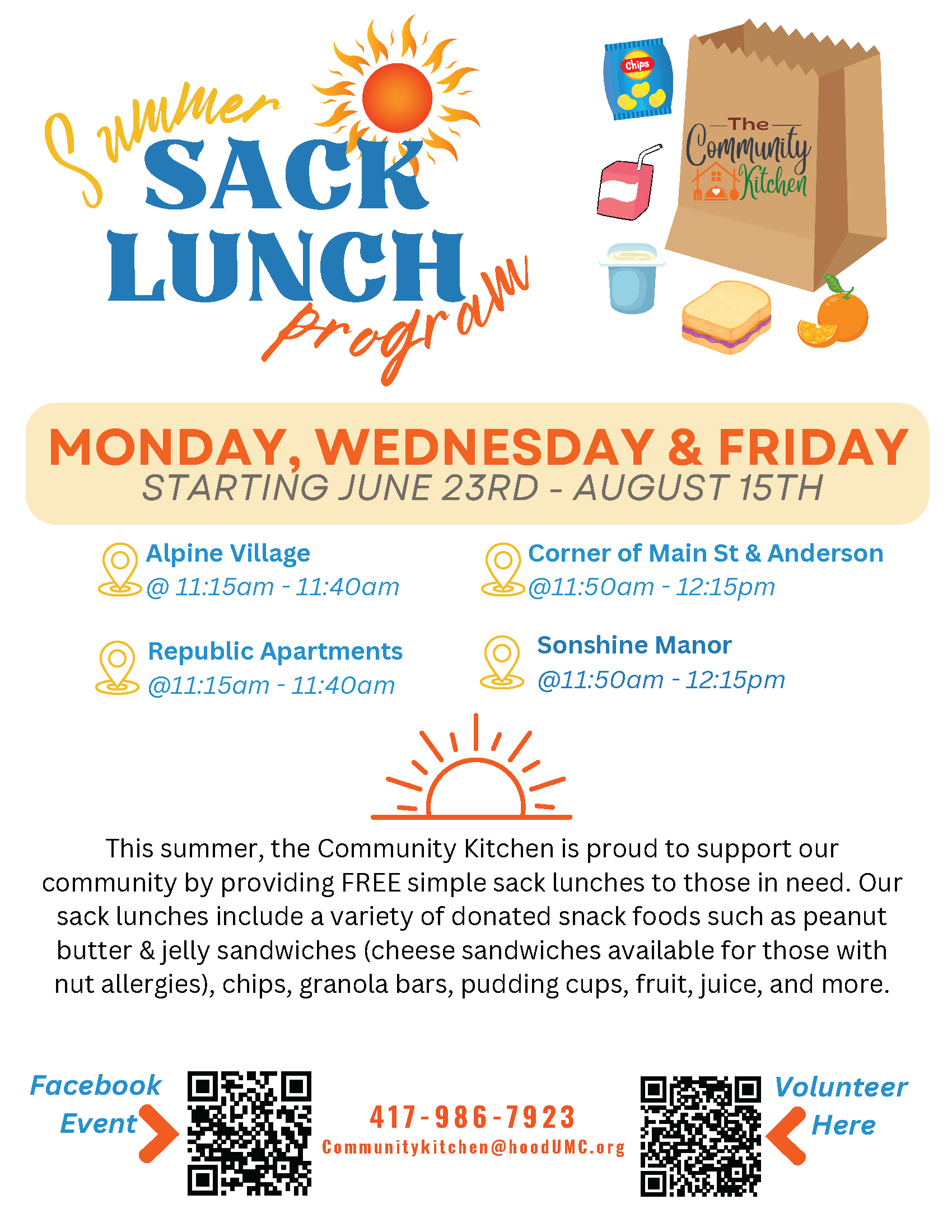 Summer Sack Lunch Program