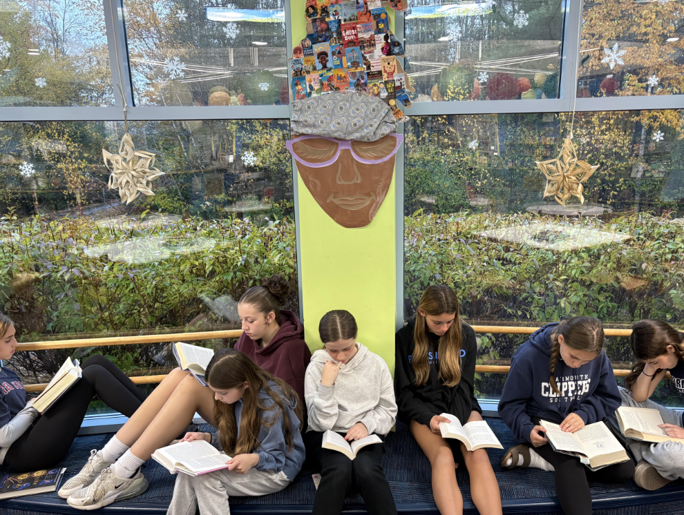 students reading