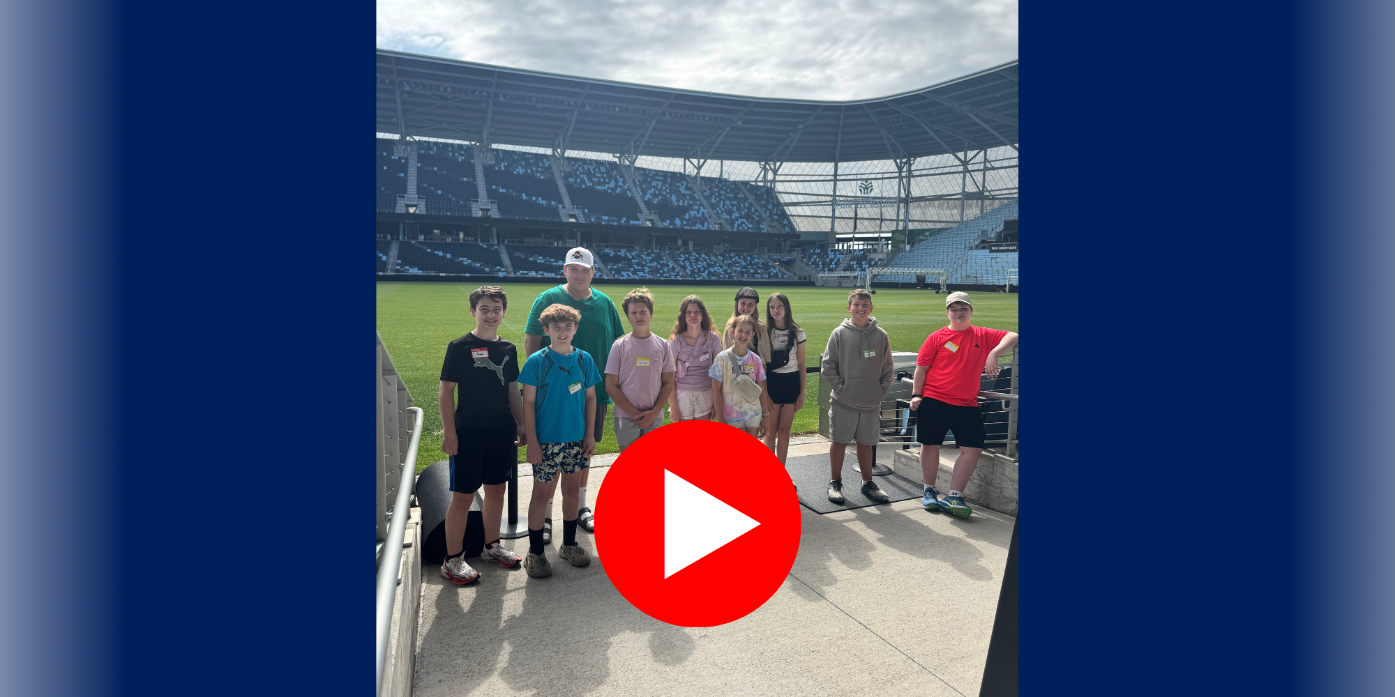 Middle school students at Allianz Field