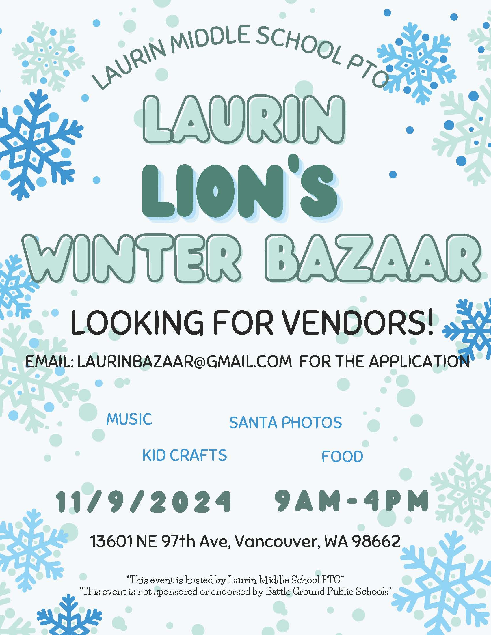 Winter Bazaar Vendor Flyer