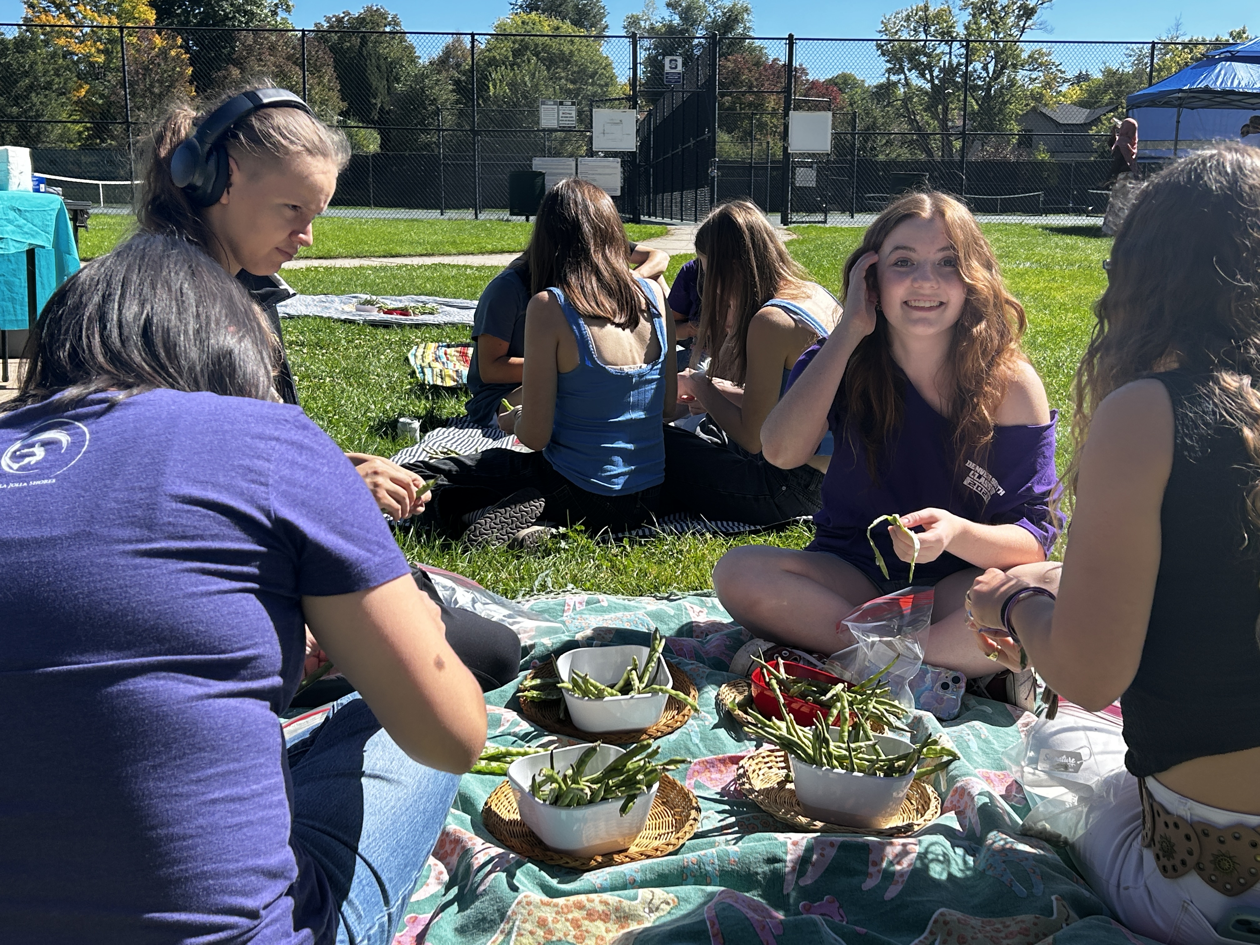students learning outside