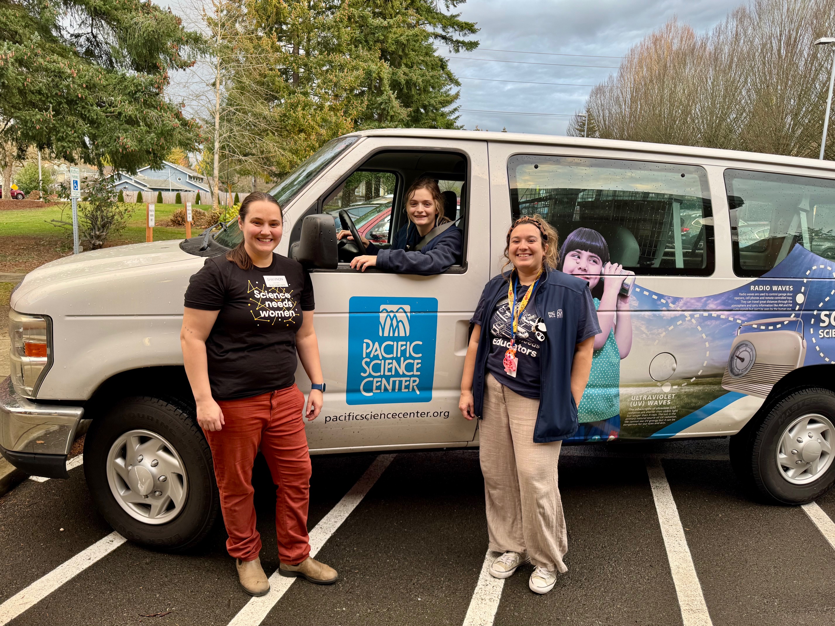 Staff and Pacific Science Center Van