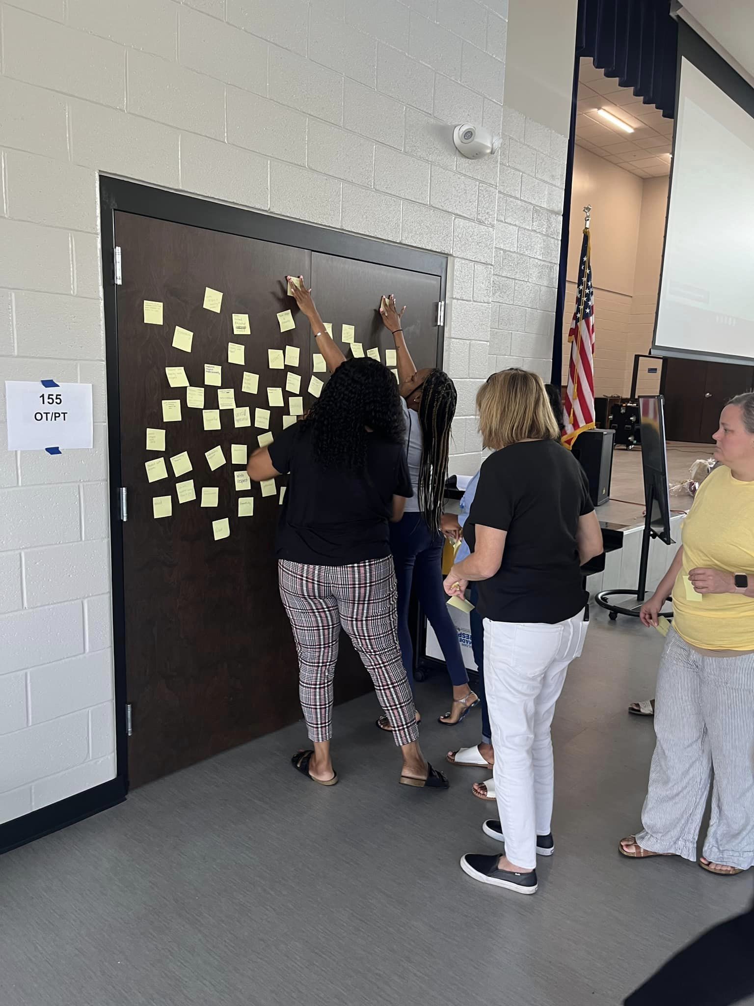student giving a hi five