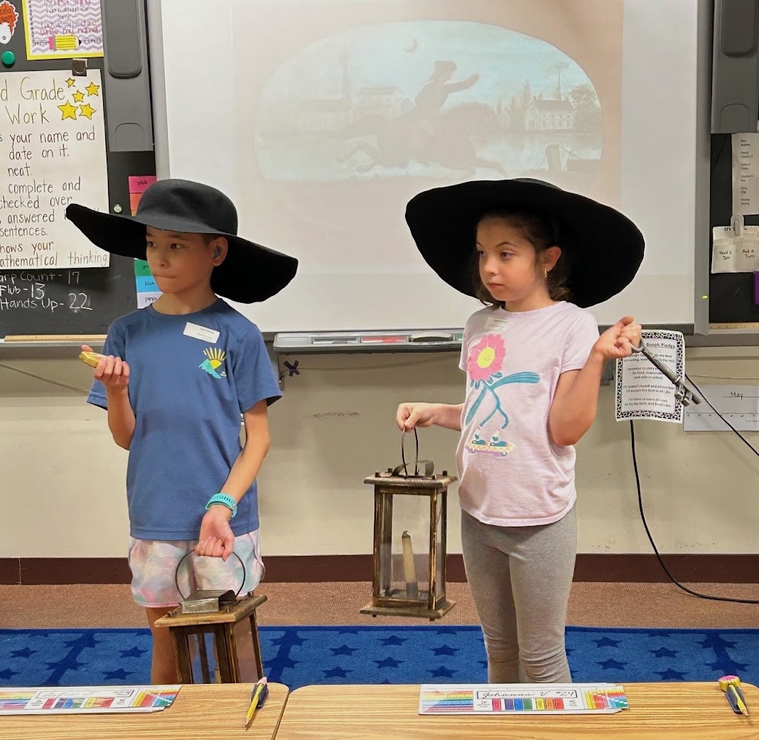 Students in Paul Revere costumes