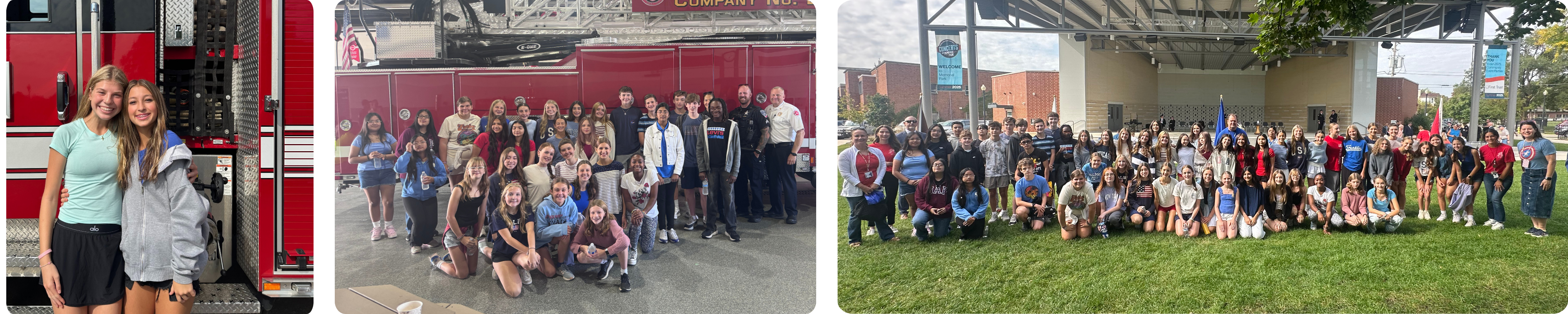 students at firehouse