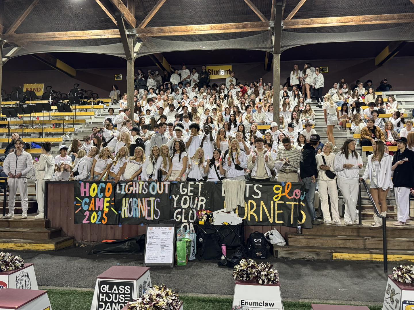 EHS Homecoming football game picture of student stands