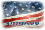 American Flag Background with the words "Pledge Leaders"