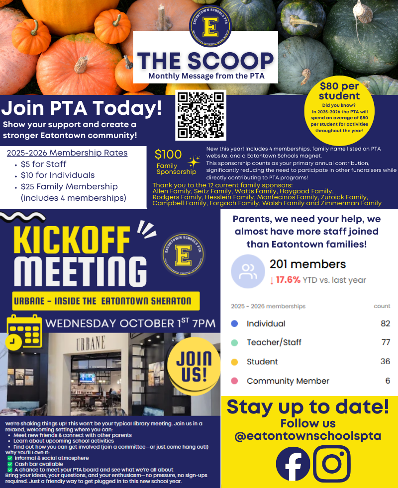 The Scoop - Monthly Message from the PTA