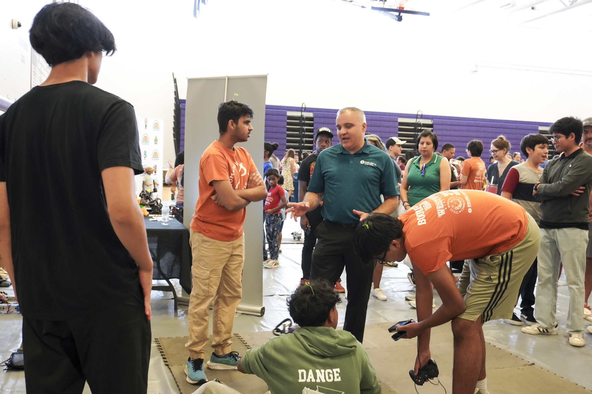 Dr AZ with robotics students