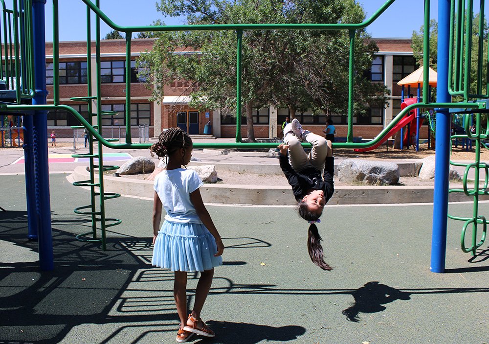 students playing on the playground