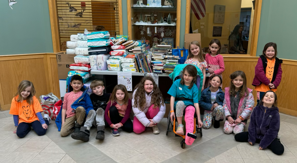 Students with donations
