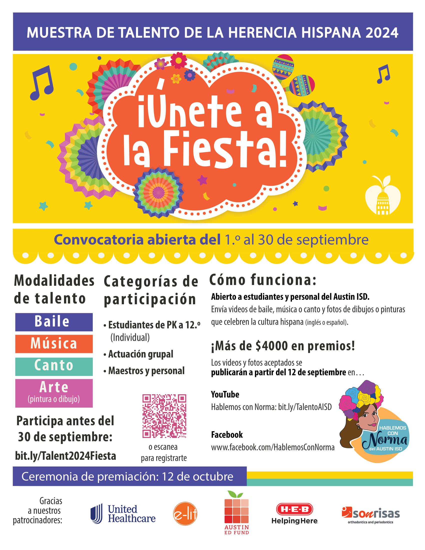 Flyer for Join the Fiesta! in Spanish