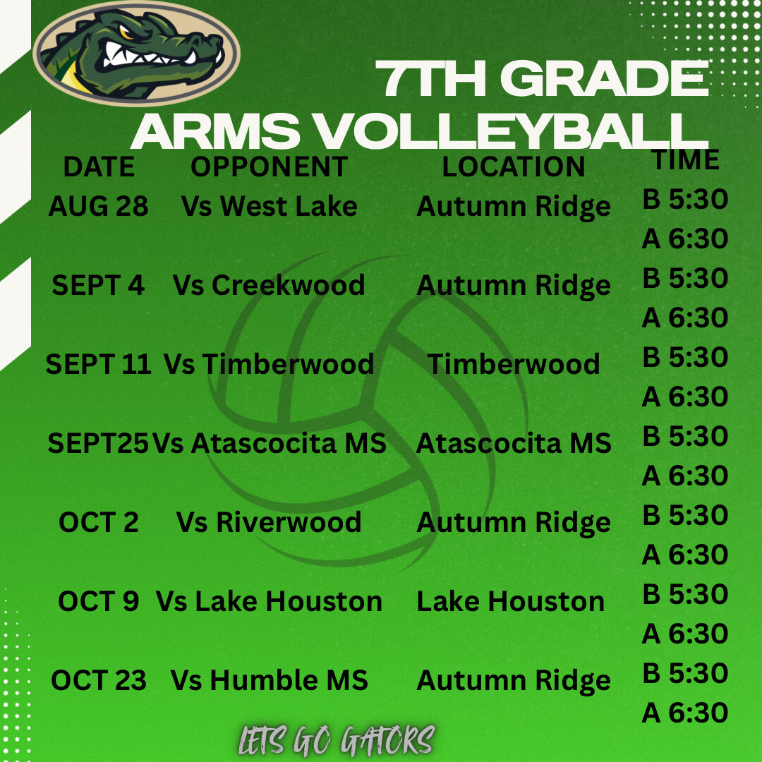 7th Grade Volleyball Schedule