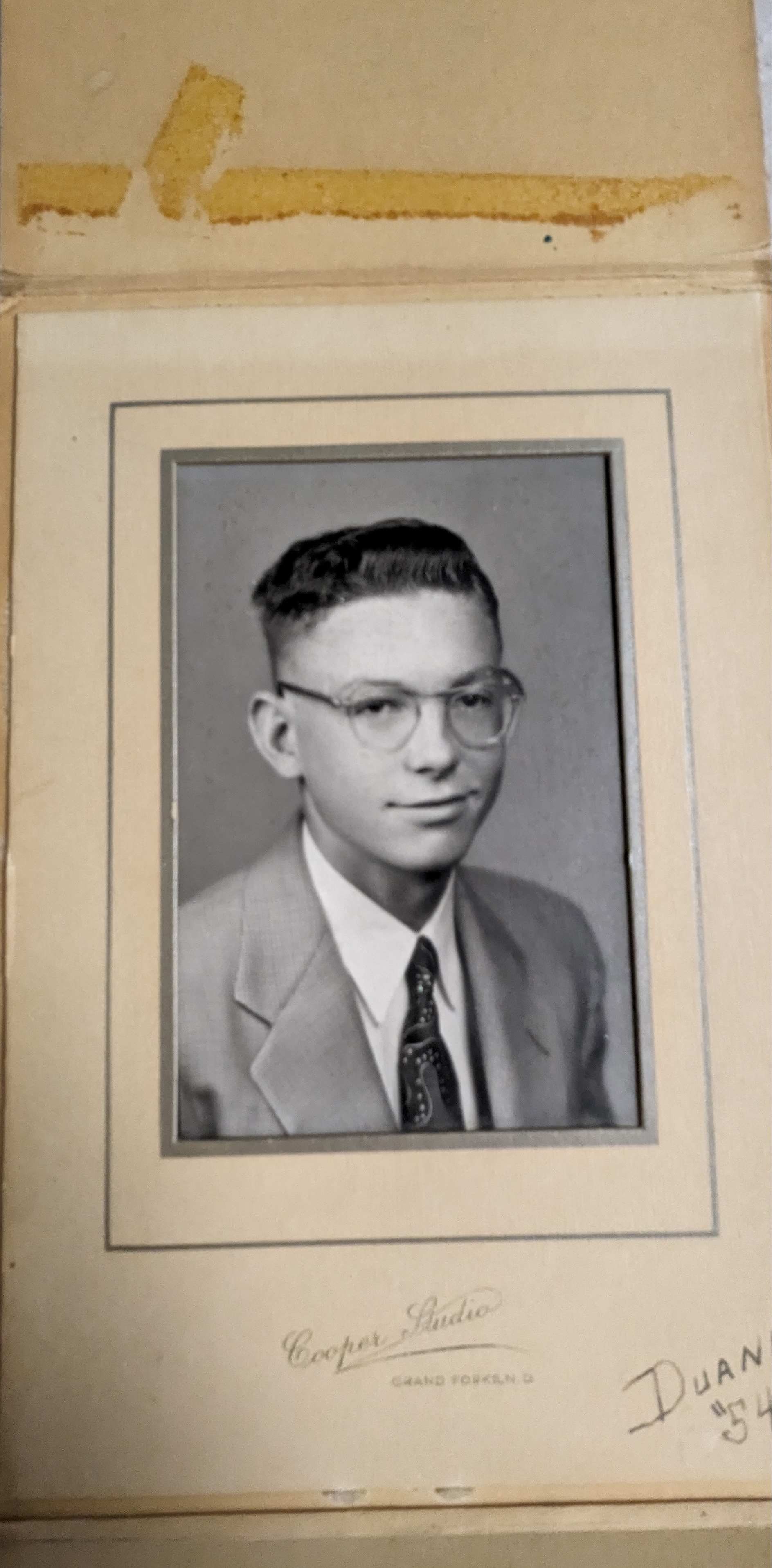 Black and white photo of Duane Alm
