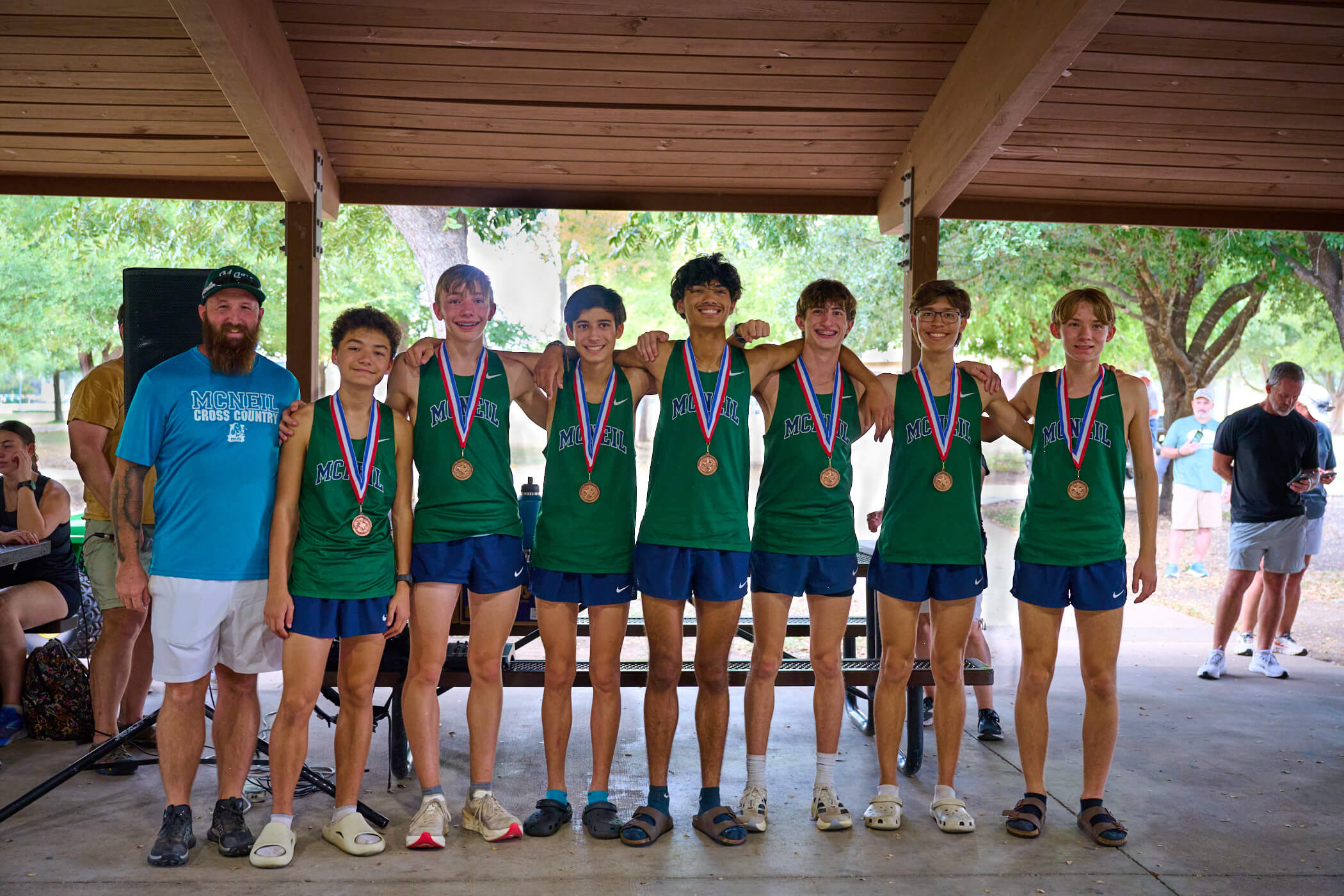 The Varsity Boys Cross Country Team WON 3rd Place at the District Cross Country Meet last week!