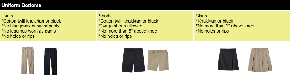 uniform bottoms