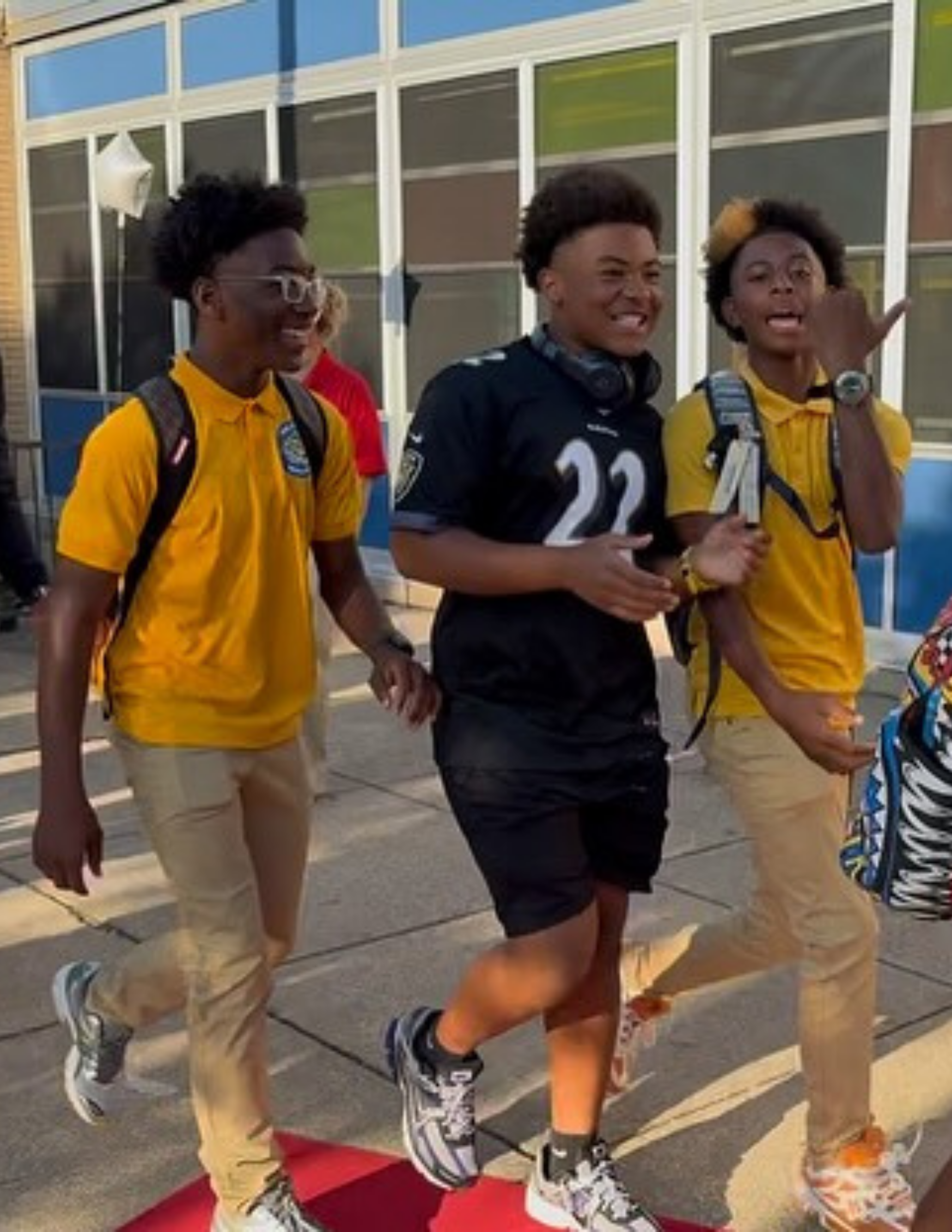 Three students at Woodhome Elementary/Middle School