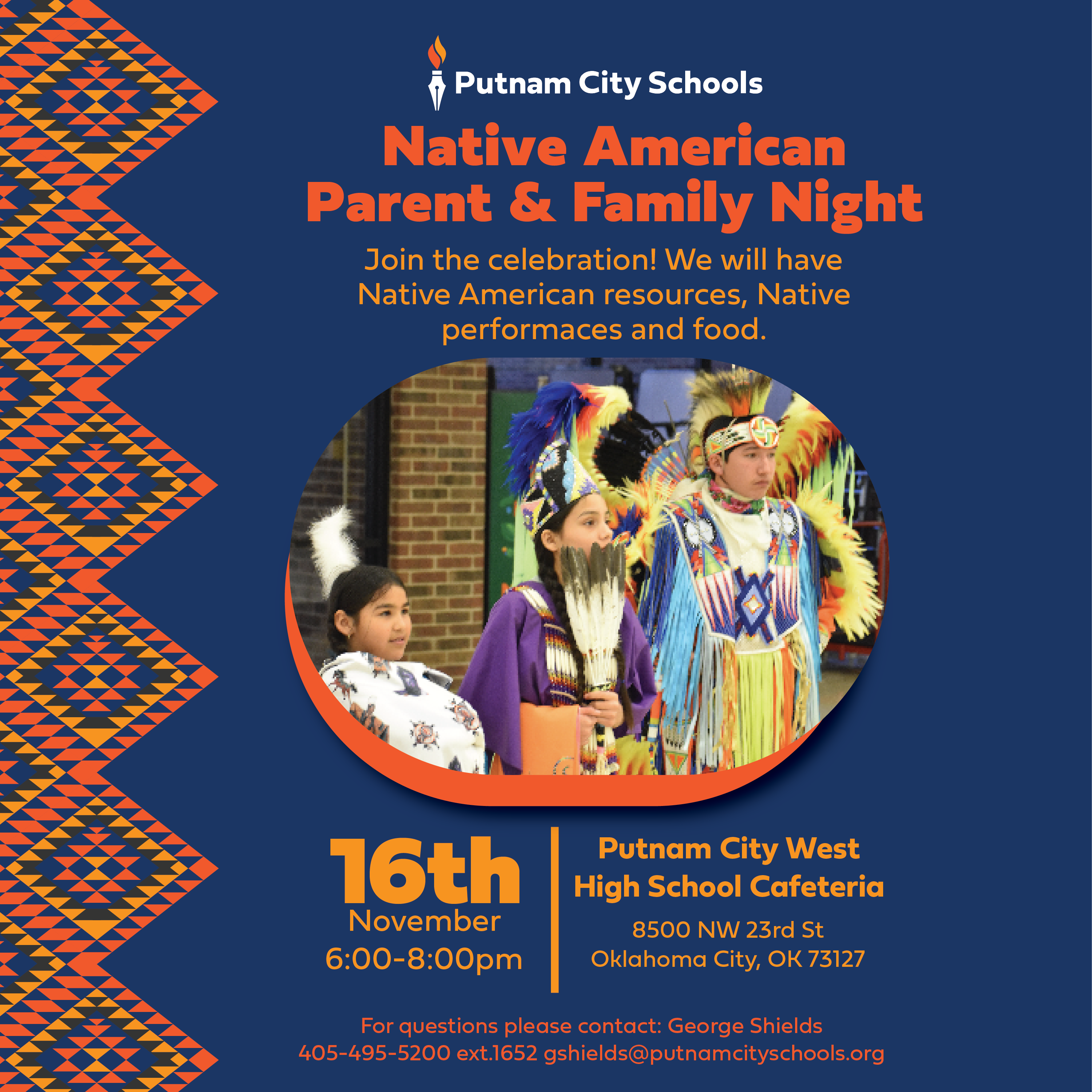 Native american parent and family night graphic
