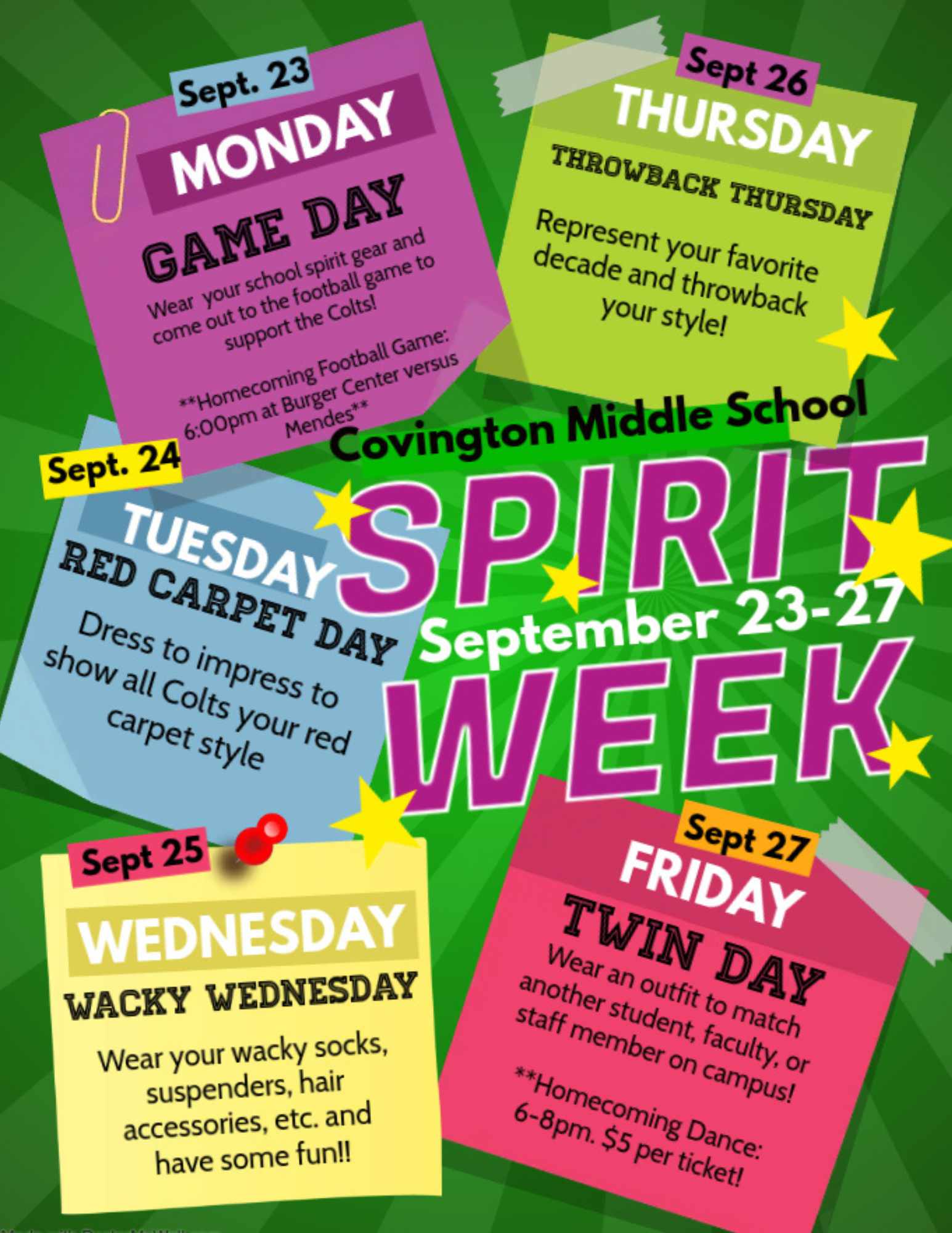 Spirit Week Flyer ENG