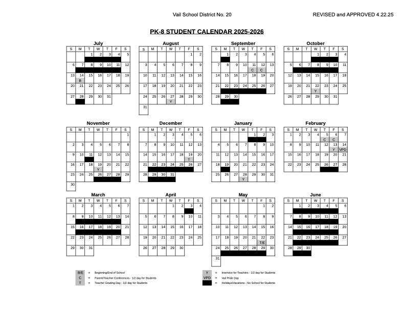 Vail Calendar