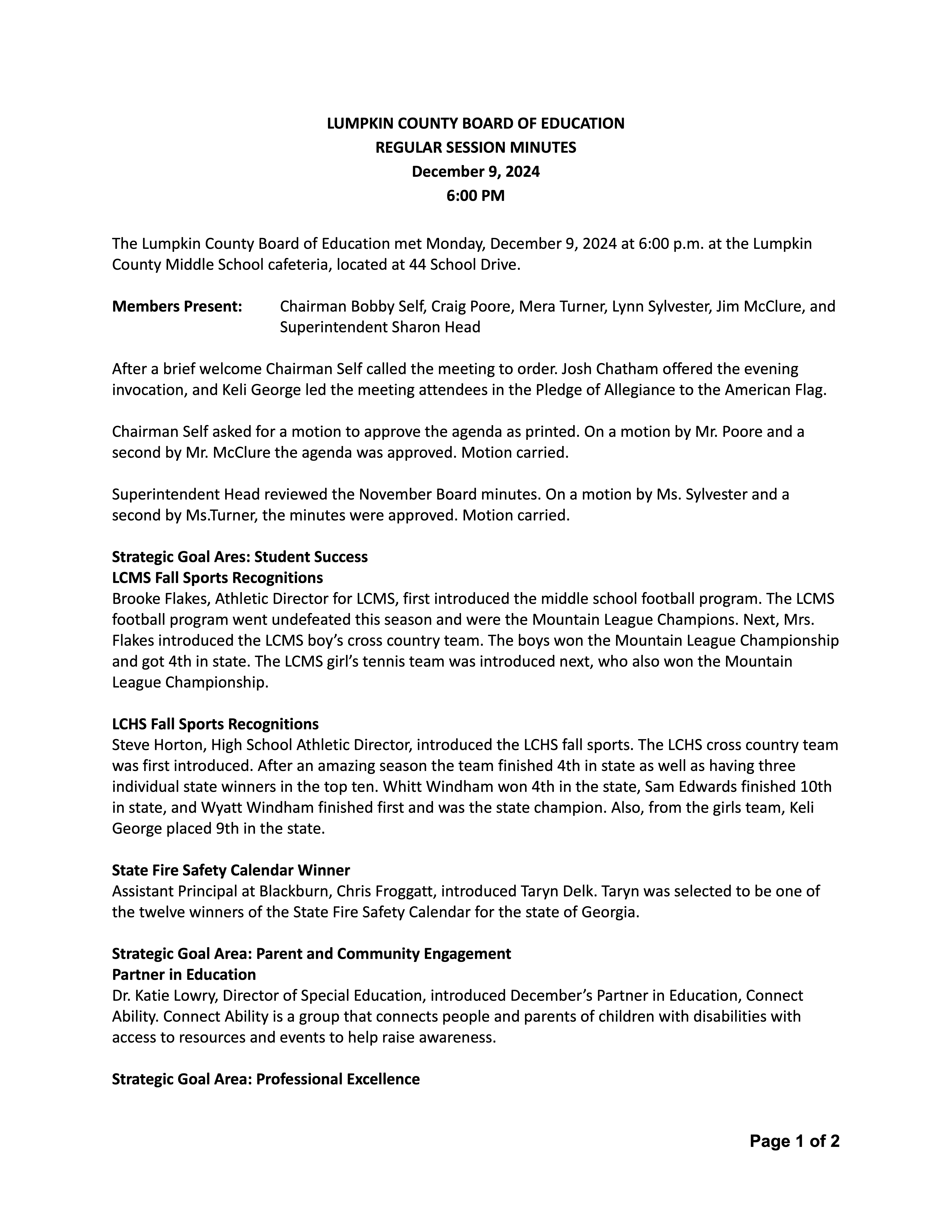 Regular Session Minutes Page 1